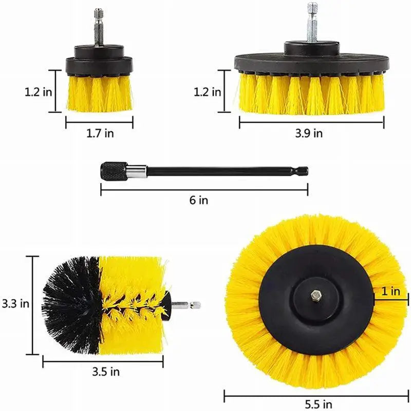 Electric Drill Scrubber Brush Set For Multi Surface Cleaning