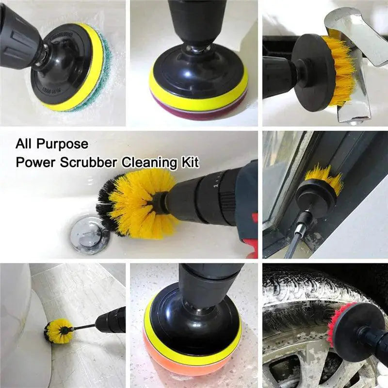Electric Drill Scrubber Brush Set For Multi Surface Cleaning