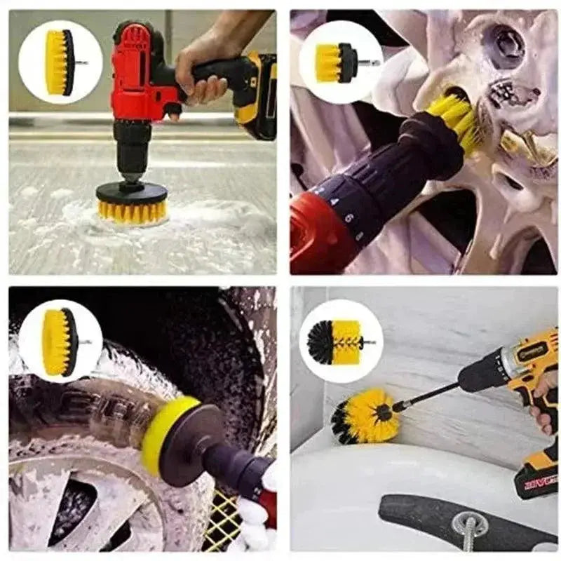 Electric Drill Scrubber Brush Set For Multi Surface Cleaning