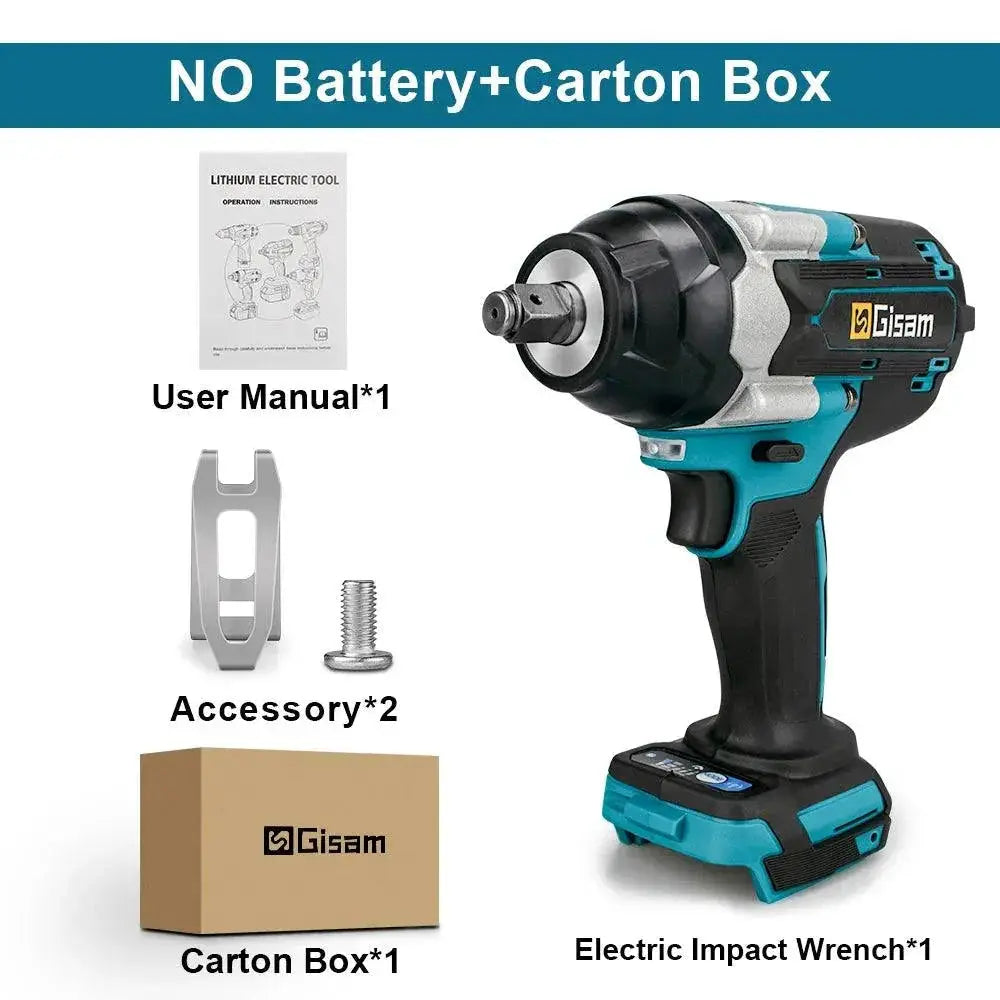 Electric Impact Wrench 18V Pro Brushless Tool 1800Nm Torque