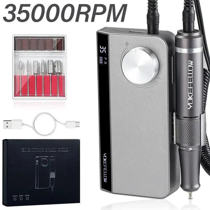 Electric Nail Drill Kit Pro Grooming Tool Smart Pause