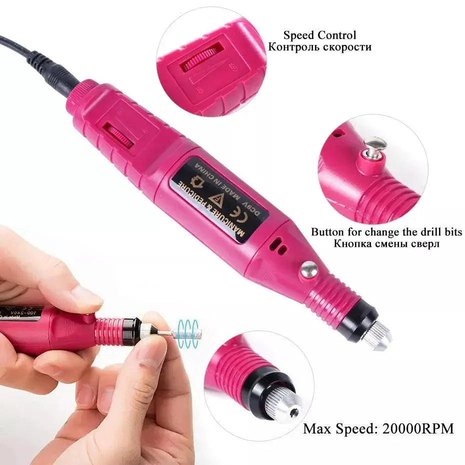 Electric Nail Drill Set High Speed Multi Functional Tool