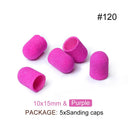 Electric Purple Nail Drill Caps Set for Manicure Pedicure