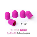 Electric Purple Nail Drill Caps Set for Manicure Pedicure