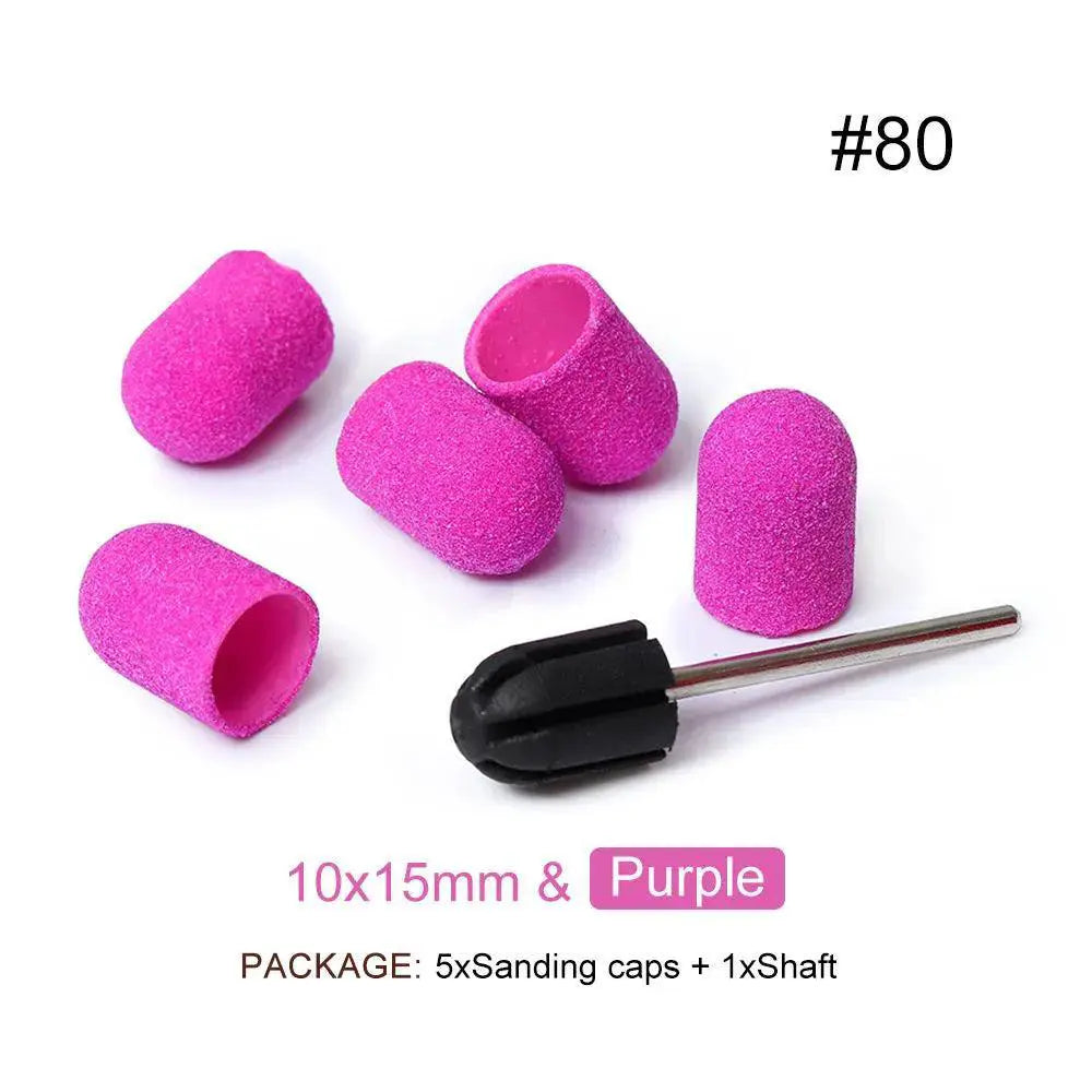 Electric Purple Nail Drill Caps Set for Manicure Pedicure