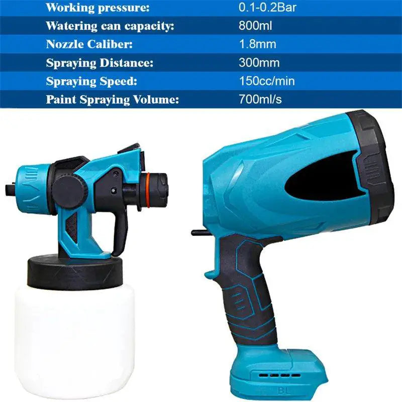 Cordless Electric Spray Gun 800ML Handheld Paint Sprayer