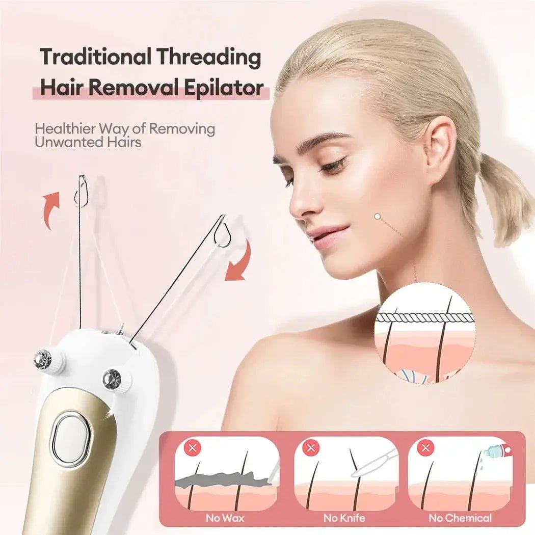 Electric Threading Epilator For Women Painless Hair Removal At Home Salon Ready