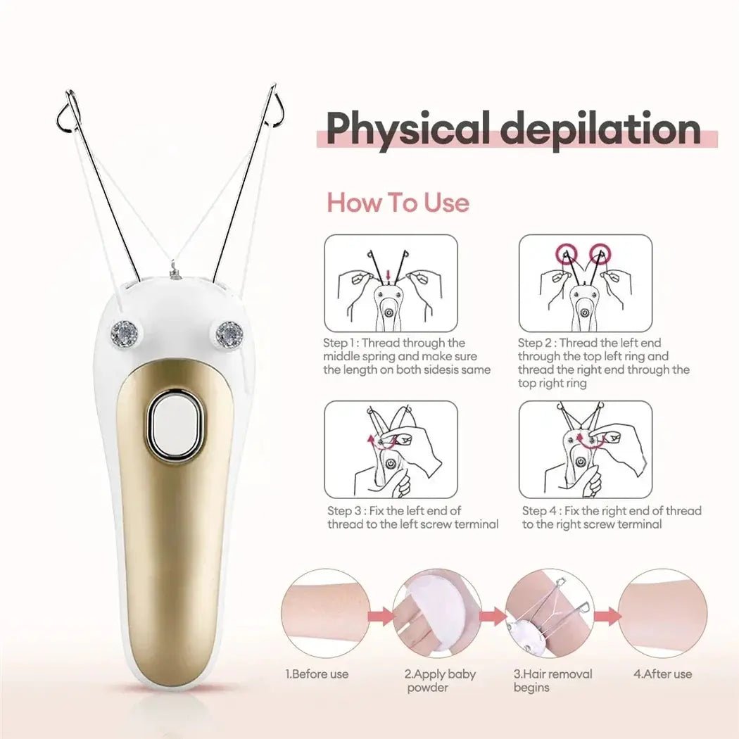 Electric Threading Epilator For Women Painless Hair Removal At Home Salon Ready