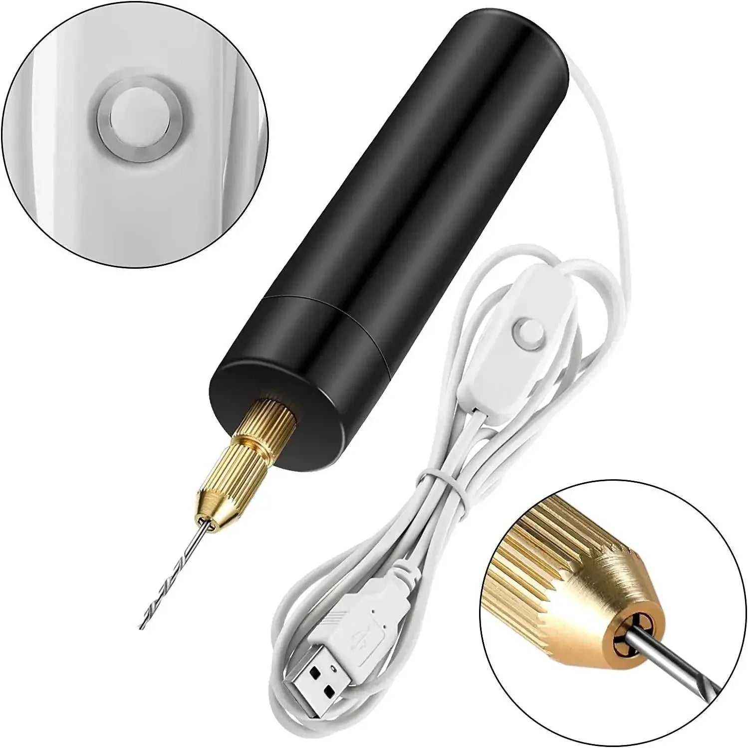 USB Mini Drill Engraver Tool 5 Pieces Set Electric Rotary