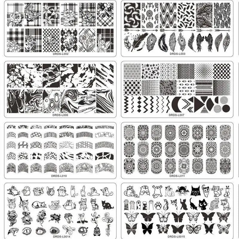 Elegance And Serpent Nail Art Stencil Bundle Steel Designs