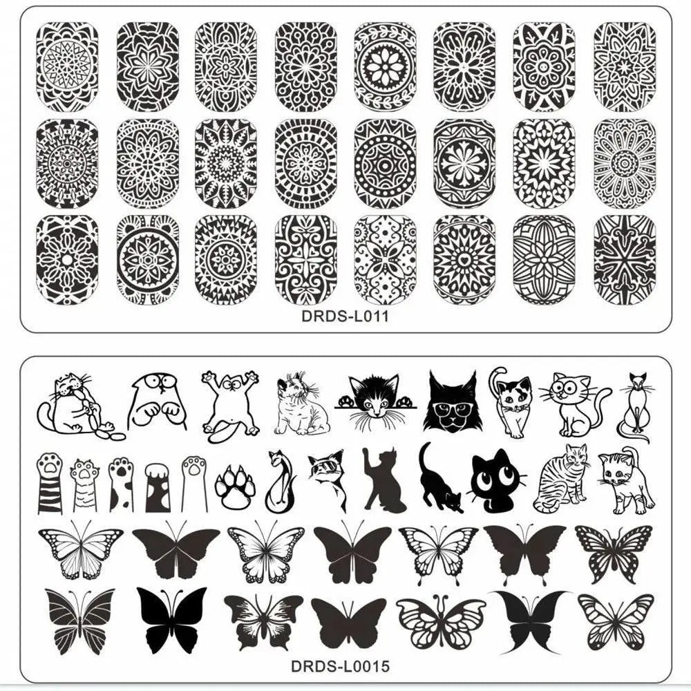Elegance And Serpent Nail Art Stencil Bundle Steel Designs