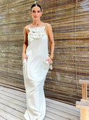 Elegant 3D Flower Maxi Gown For Weddings