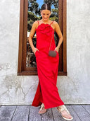 Elegant 3D Flower Maxi Gown For Weddings