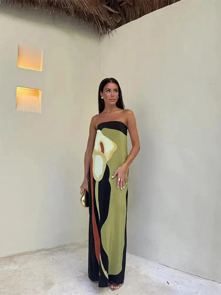Elegant 3D Flower Maxi Dress White V Neck Slim Fit