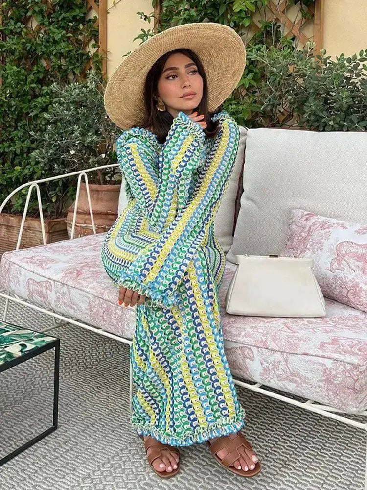 Elegant Backless Maxi Dress With Flared Sleeves Evening Gown