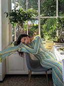 Elegant Backless Maxi Dress with Flared Sleeves Gown