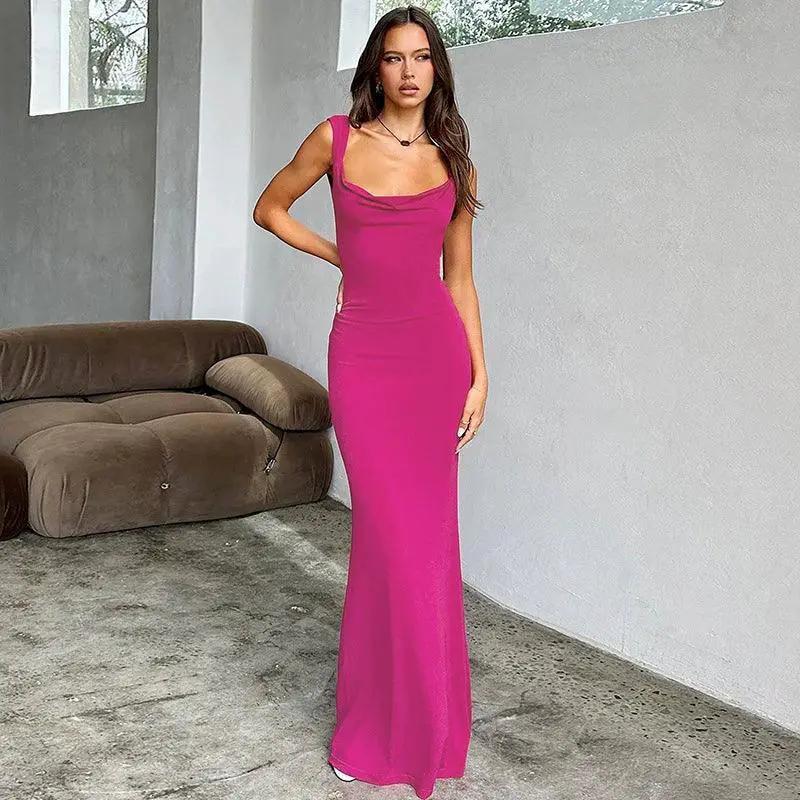 Elegant Backless Sheath Dress With Bow Details Evening Wear