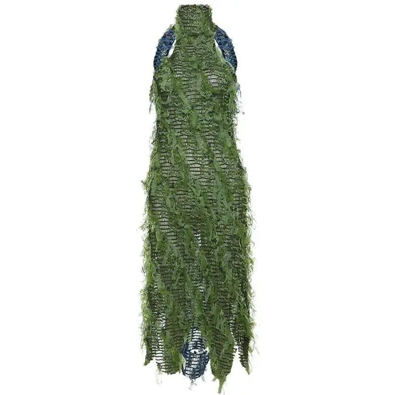 Elegant Backless Tassel Maxi Dress For Christmas Parties