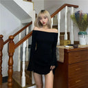 Elegant Black Off-Shoulder Dress for Chic Women's Fashion
