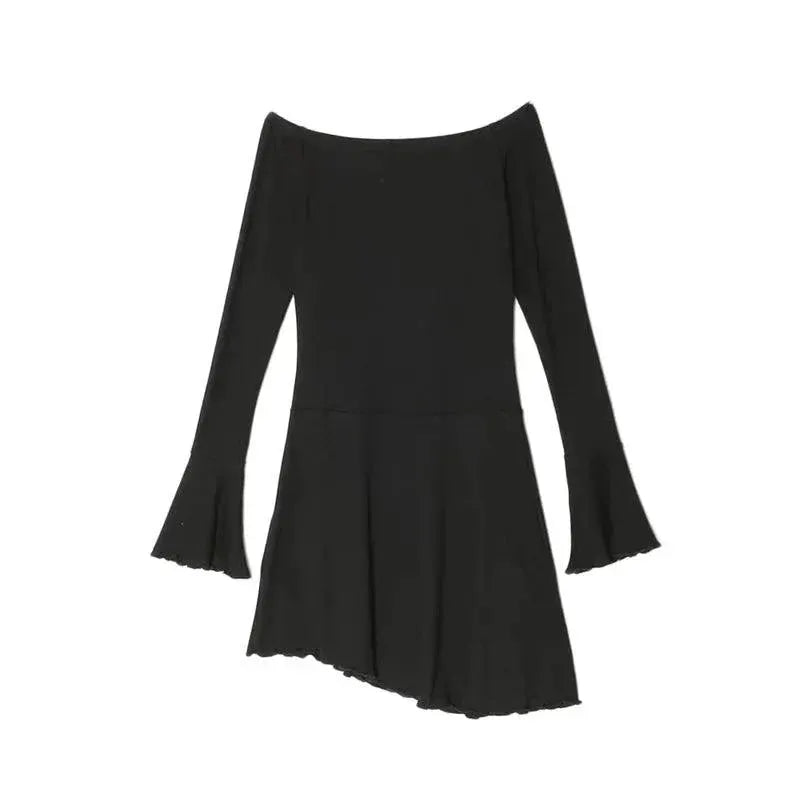 Elegant Black Off Shoulder Dress Chic Womens Fashion