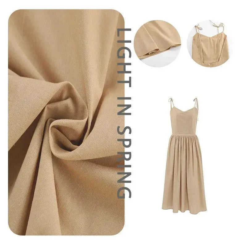 Elegant Cotton Suspender Dress Mori Style Mori Girl Backless