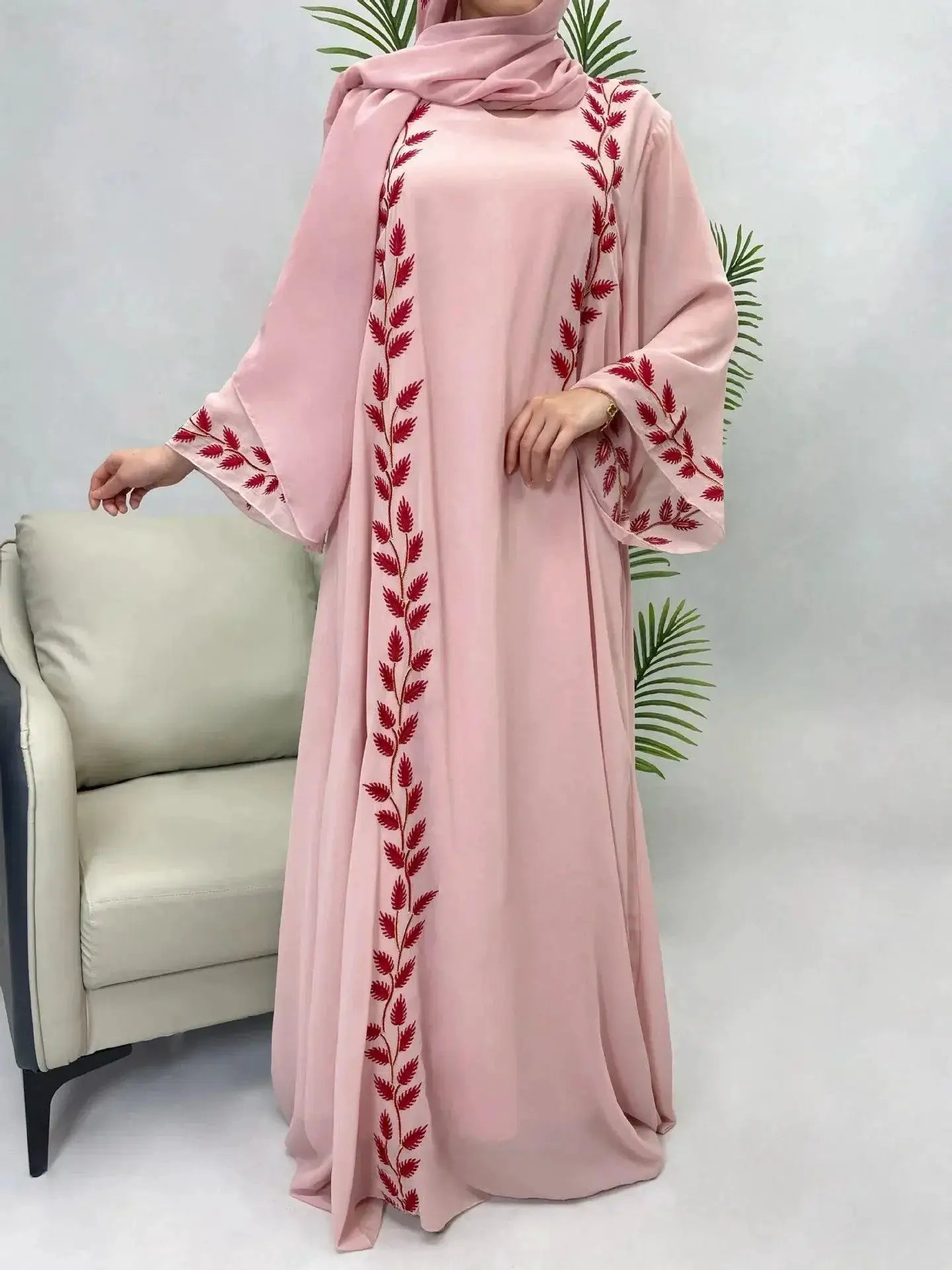 Dubai Style Abaya Dress With Exquisite Embroidery For Eid