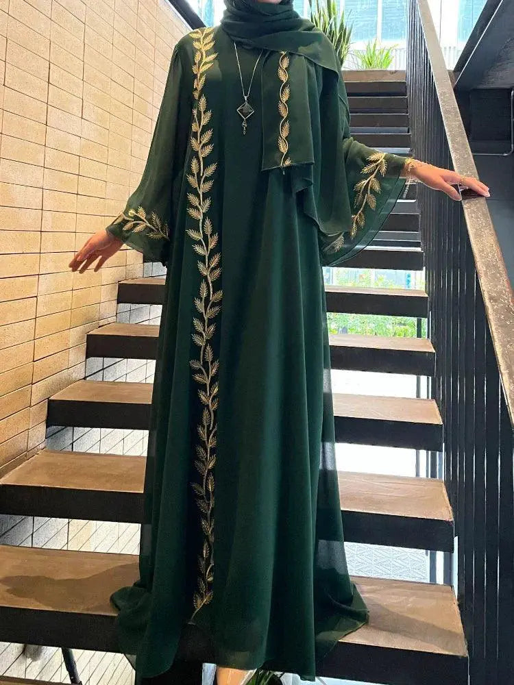 Dubai Style Abaya Dress With Exquisite Embroidery For Eid