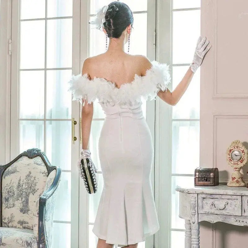 Elegant Fishtail Dress Off Shoulder Glamour Sophistication