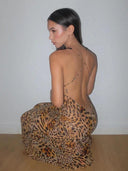 Elegant Floral Chiffon Dress for Exotic Beach Party Style