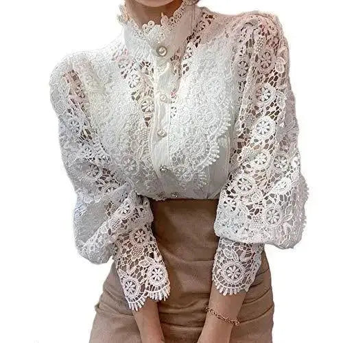 Elegant Floral Lace Blouse for Stylish Office Attire