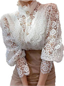 Elegant Floral Lace Blouse for Stylish Office Attire