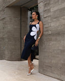 Elegant Floral Midi Dress Chic Split Design Comfort Fit