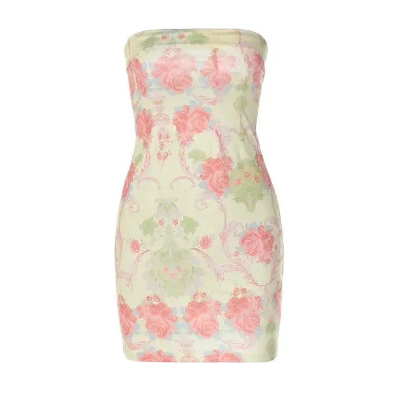 Elegant Floral Off Neck Dress For Women Modern Fashionwear