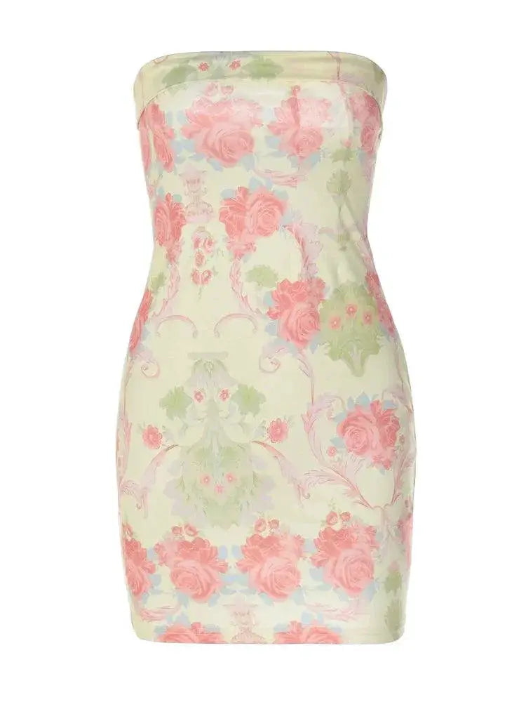 Elegant Floral Off Neck Dress For Women Modern Fashionwear