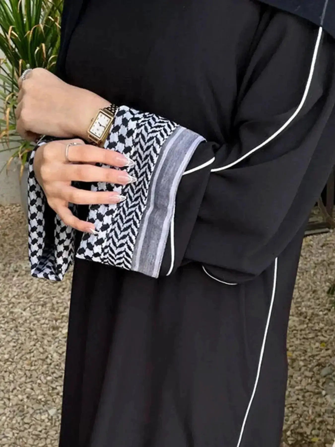 Elegant Flower Print Abaya Dress With Belt For Occasions
