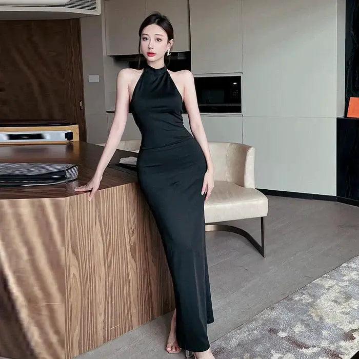 Elegant Halter Dress for Formal Fall Event Attire Collection