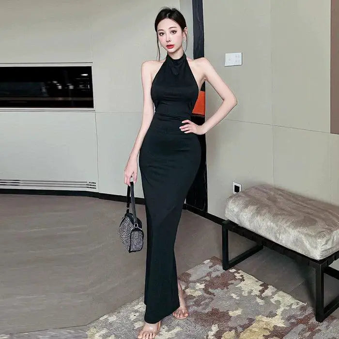 Elegant Halter Dress for Formal Fall Event Attire Collection