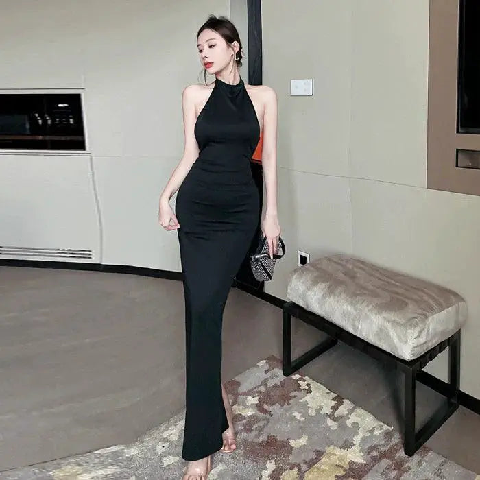 Elegant Halter Dress for Formal Fall Event Attire Collection