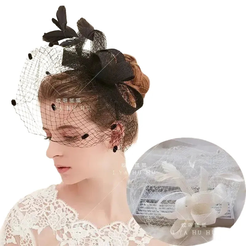 Breathable Bridal Hairpiece for Weddings — Creamy-white-no return