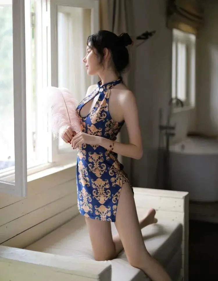 Elegant High Slit Cross Dresser Gown for Evening Event