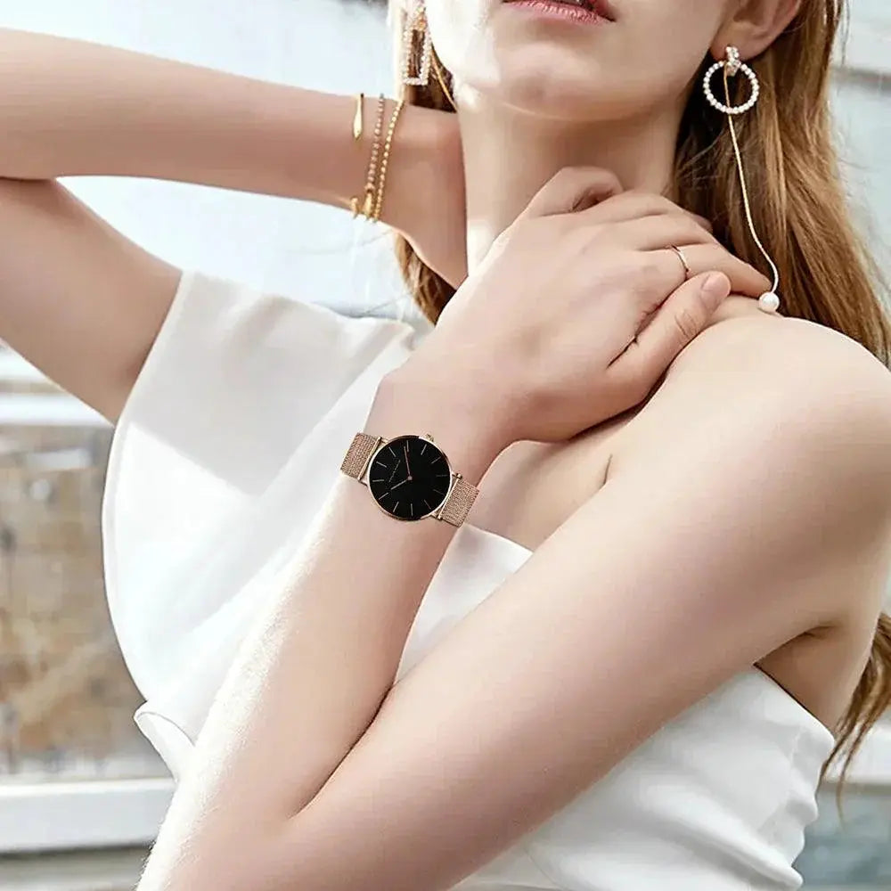 Elegant Japan Quartz Rose Gold Ladies Watch Luxury Timepiece - OurLum.com