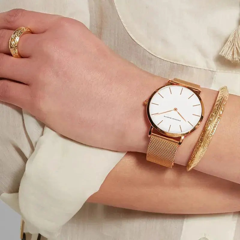 Elegant Japan Quartz Rose Gold Ladies Watch Luxury Timepiece - OurLum.com