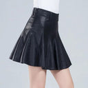 Elegant Korean Style Leather Mini Skirt for Women
