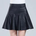 Elegant Korean Style Leather Mini Skirt for Women