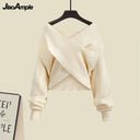 Elegant Korean Women's Cross Knit Three-Piece Suit Autumn Chic