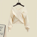 Elegant Korean Women's Cross Knit Three-Piece Suit Autumn Chic