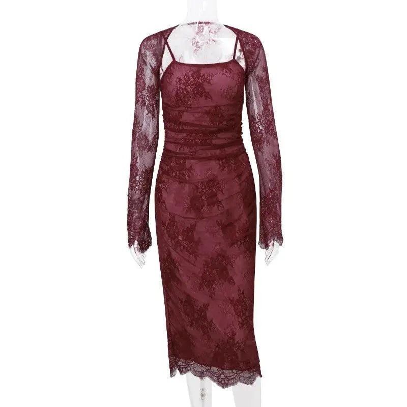 Elegant Lace Bodycon Dress Chic Evening Outfit for Women