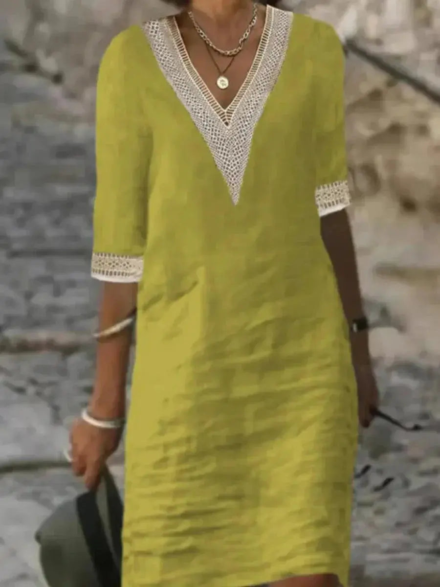 Elegant Lace Dress Cotton Hemp Casual Summer Wear Collection