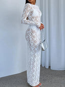 Elegant Lace Maxi Dress for Sophisticated Women Gown