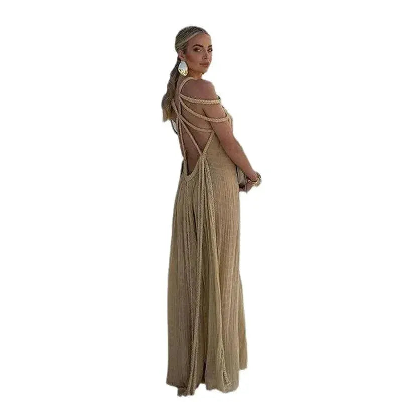Elegant Lace Up Maxi Dress For Stylish Evening Parties